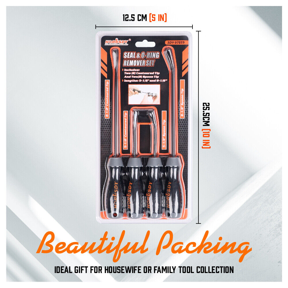 Hand Tools: 4Pc Seal & O-Ring Removal Set Spoon Tip Removing Heavy Grip Handle Auto Tools