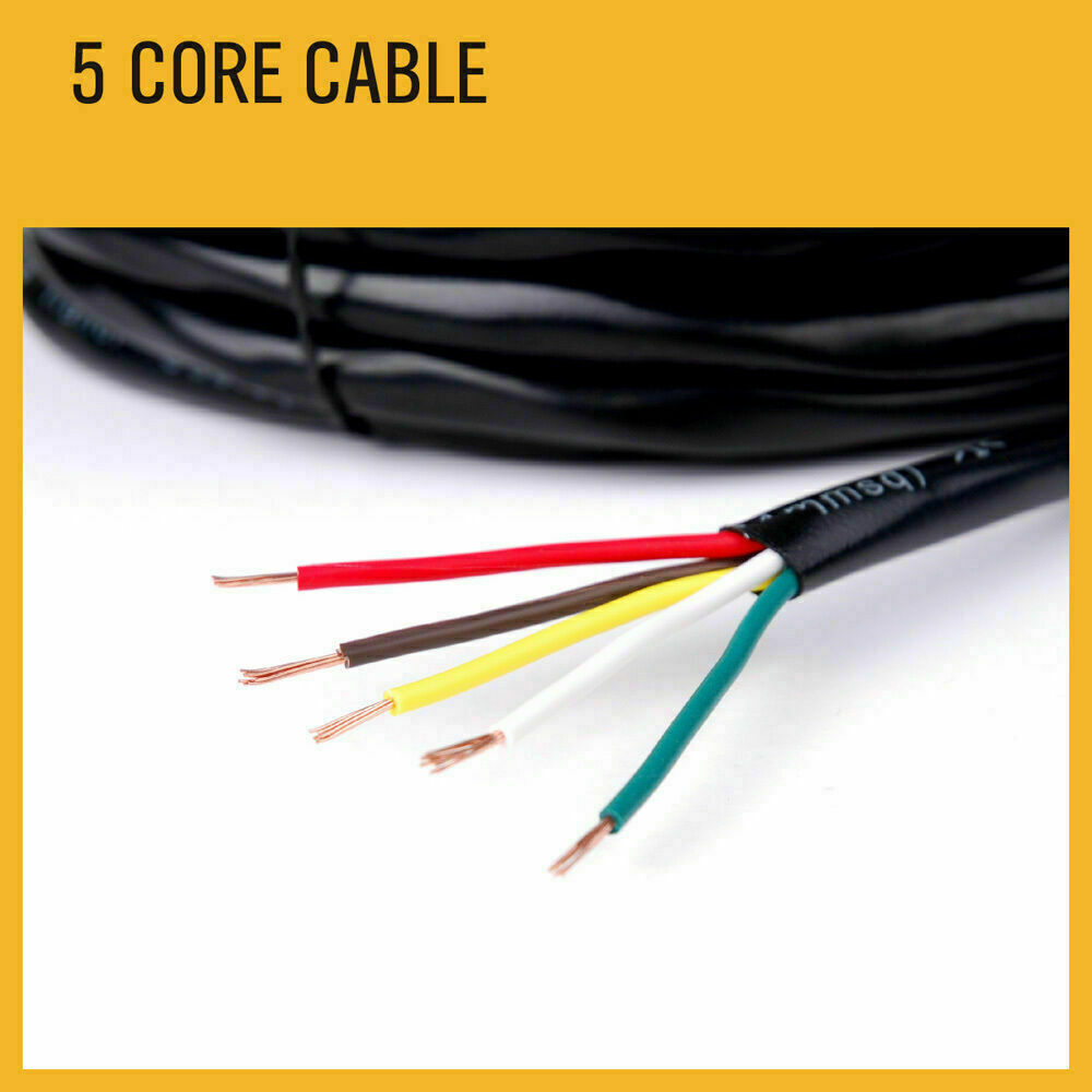 Automotive Repair & Speciality Tools: 50M x 5 Core Wire Cable Trailer Cable Automotive Boat Caravan Truck Coil V90 PVC