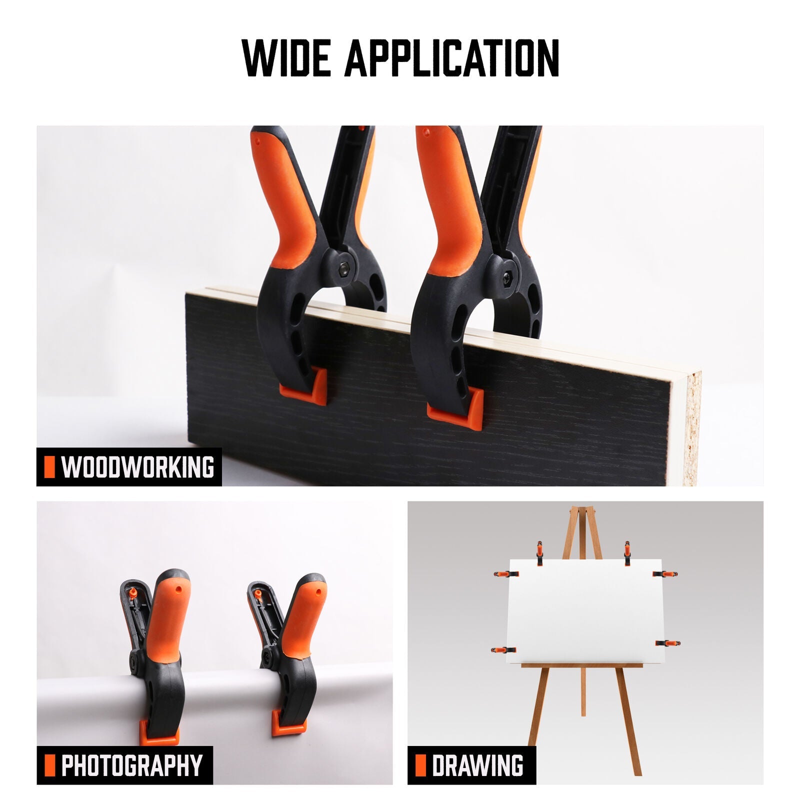Tool Clamps & Vices: HORUSDY 8Pc Spring Clamp Set Quick Grip Plastic Non-Slip Nylon Clips Woodworking