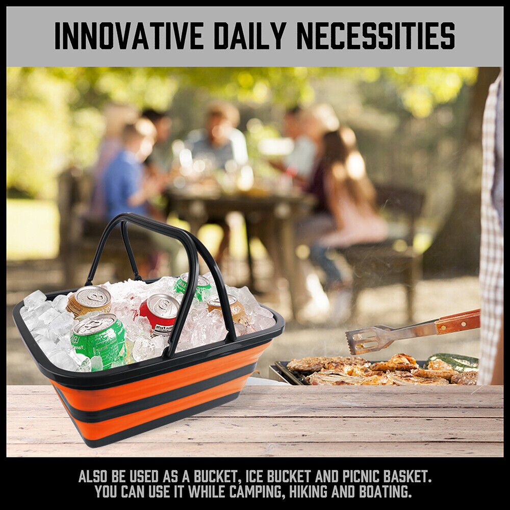 Kitchen & Bathroom DIY: Adjustable Collapsible Sink 16L Large Portable Basket Wash Basin Outdoor Camping