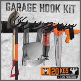 Bicycle Stands & Storage: Wall Mounted Hook Rail Set Bike Holder Garden Tool Storage Rack Garage Organizer