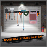 Bicycle Stands & Storage: Wall Mounted Hook Rail Set Bike Holder Garden Tool Storage Rack Garage Organizer