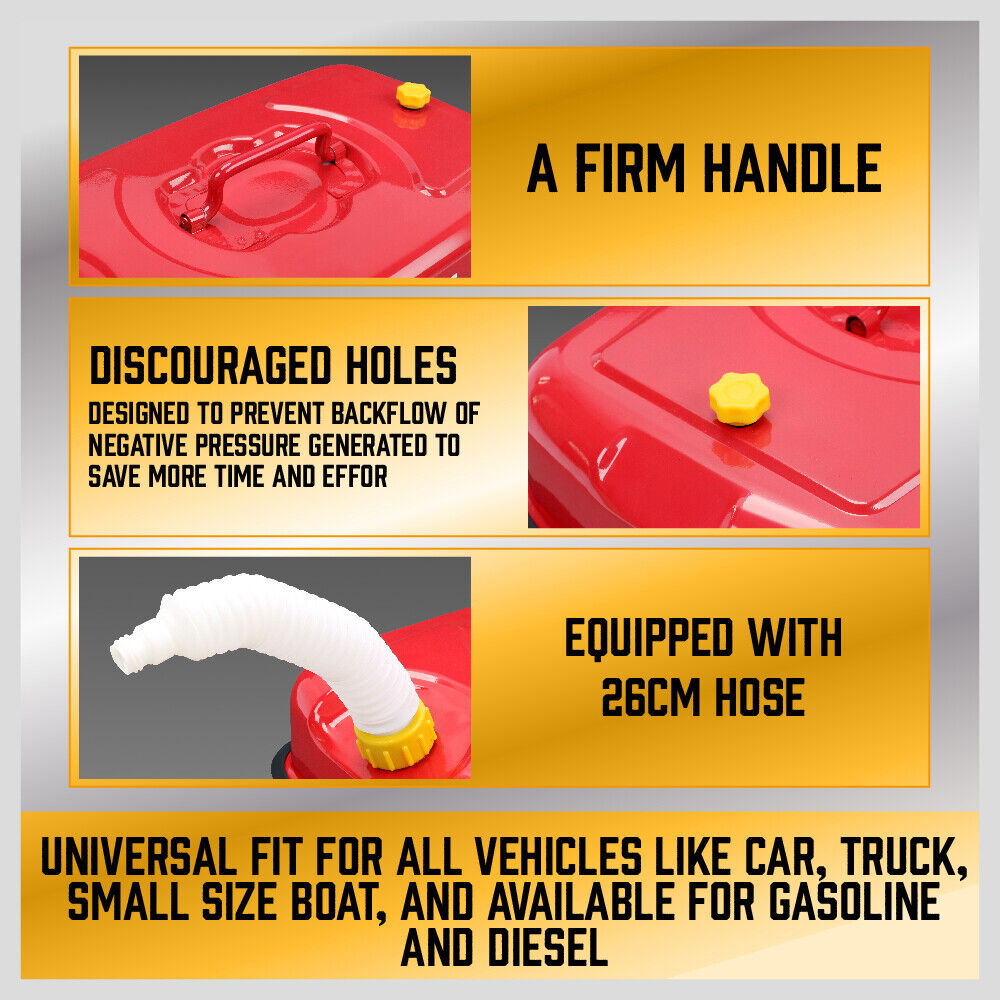 Fuel & Exhaust: 20L Fuel Can Jerry Can Petrol Diesel Spare Container Portable Fuel Tank
