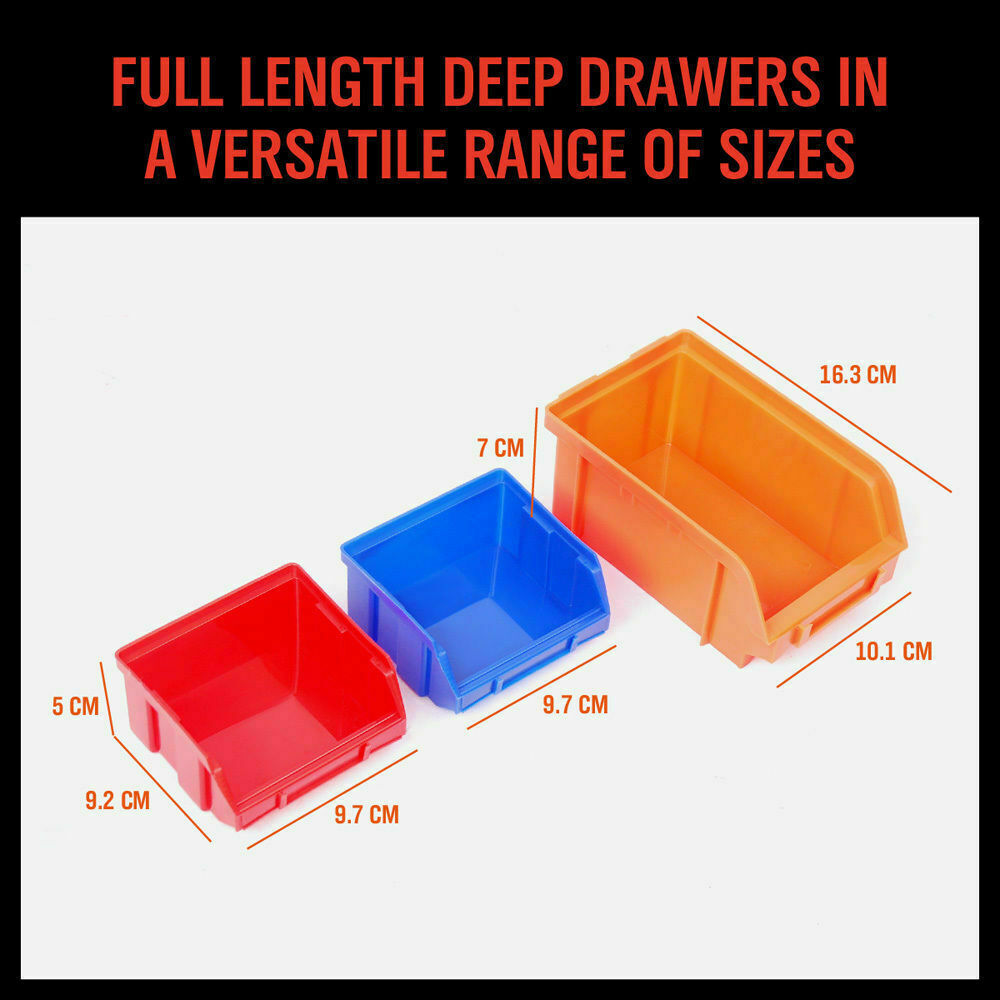 Pedal Bins: 30 Bins Tool Storage Wall Mounted Organiser Parts Garage Workshop Box Heavy Duty
