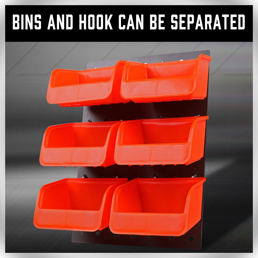 Audio Accessories: 6Pc Pegboard Bins Peg Board Parts Storage With Steel Hooks Tools Organiser Tray