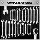 Drill & Screwdriver Accessories: ELEAD 33Pcs Ratchet Wrench Set SAE Metric Wrench Phillips Slotted Bits Adapter