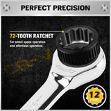 Drill & Screwdriver Accessories: ELEAD 33Pcs Ratchet Wrench Set SAE Metric Wrench Phillips Slotted Bits Adapter