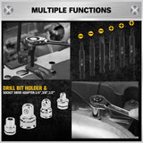 Drill & Screwdriver Accessories: ELEAD 33Pcs Ratchet Wrench Set SAE Metric Wrench Phillips Slotted Bits Adapter