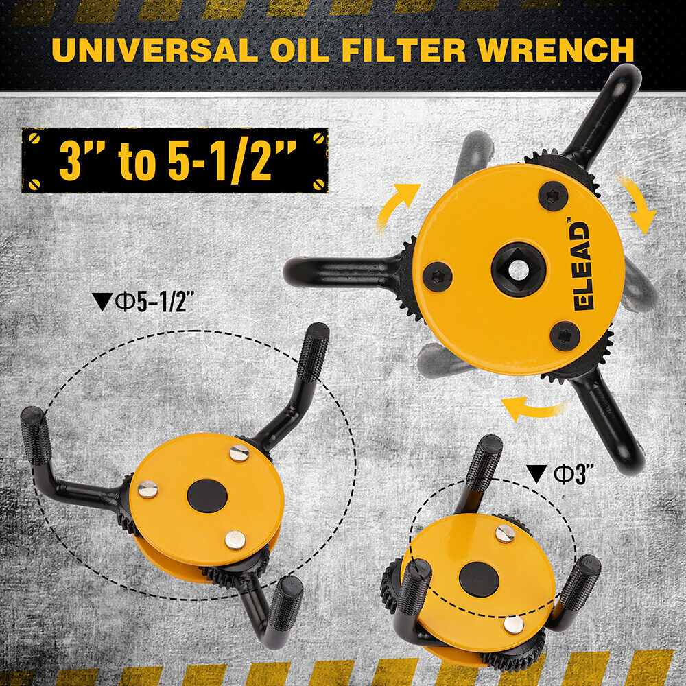 Automotive Parts: ELEAD 3" to 5-1/2" Oil Filter Wrench Set Oil Filter Removal Tool Automotive Use