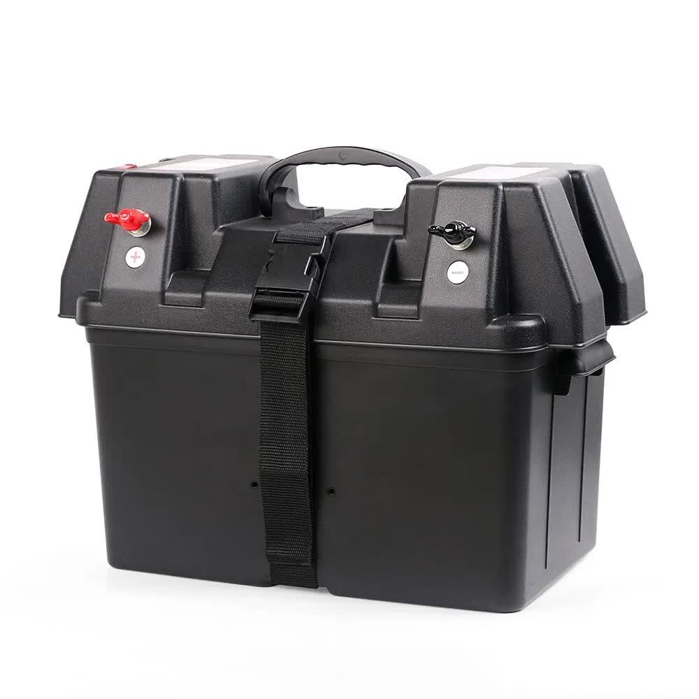 Batteries & Generators: 12V 100AH Deep Cycle Battery Box Portable Power Storage Marine Solar USB Camping