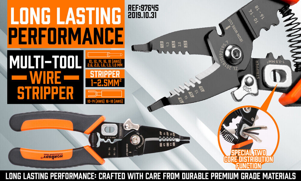 Cutters: 8" Wire Stripping Tool Wire Cutter Hand Crimping Pliers Strip Cutter Insulated