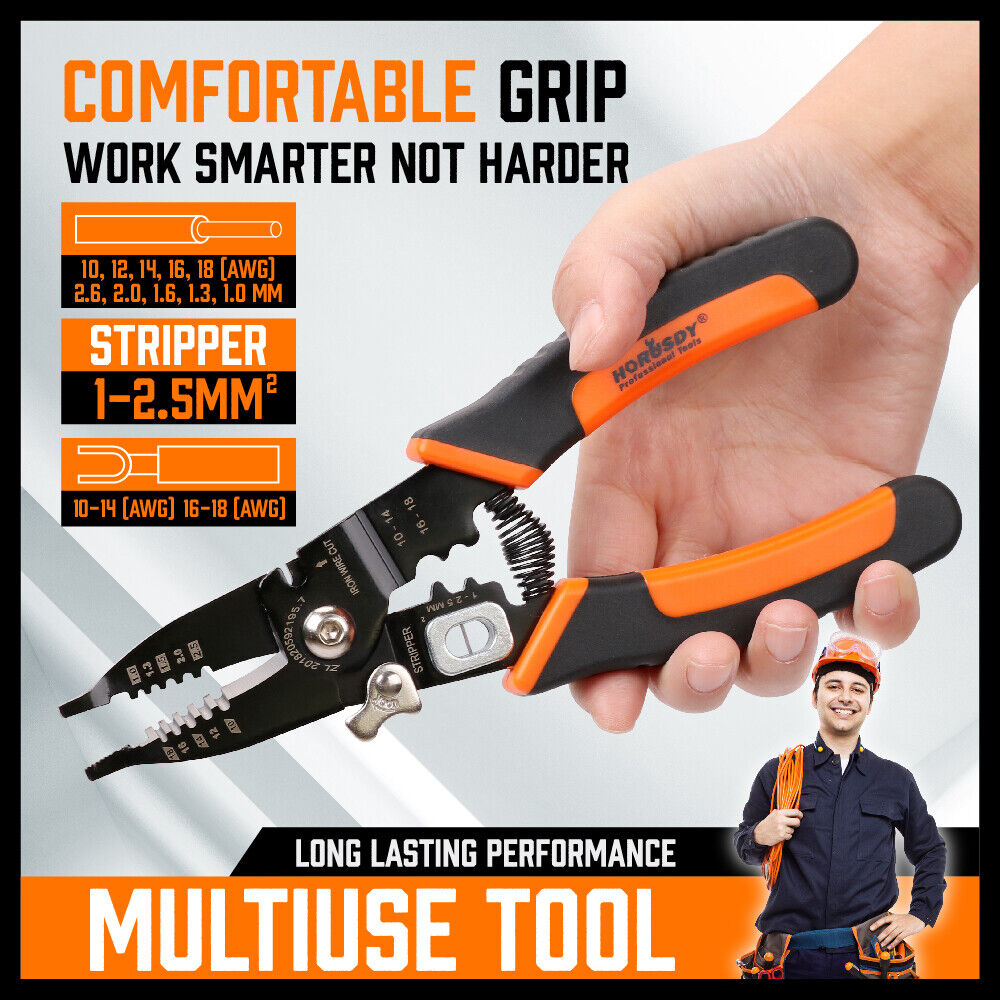 Cutters: 8" Wire Stripping Tool Wire Cutter Hand Crimping Pliers Strip Cutter Insulated