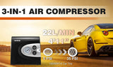 Automotive Repair & Speciality Tools: NOONE 3 IN 1 Air Compressor Tire Inflator 12V Portable Car Tire Inflator Pump