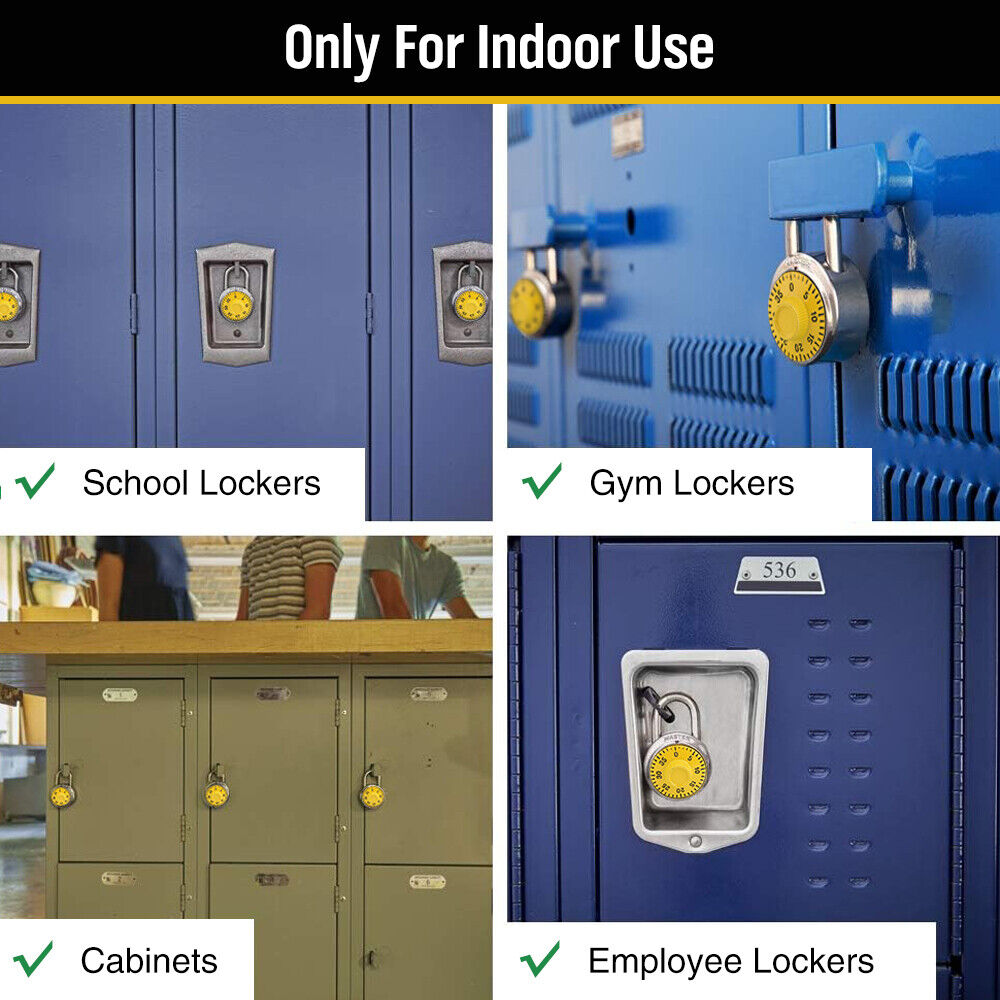 Storage Cabinets & Lockers: Lock Dial Combination Lock Gym Sports Locker Toolbox Case School Portable Fences