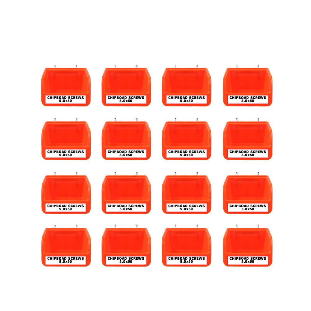 Kitchen & Bathroom DIY: 16Pc Pegboard Bins Peg Board Parts Storage With Steel Hooks Tools Organiser Tray