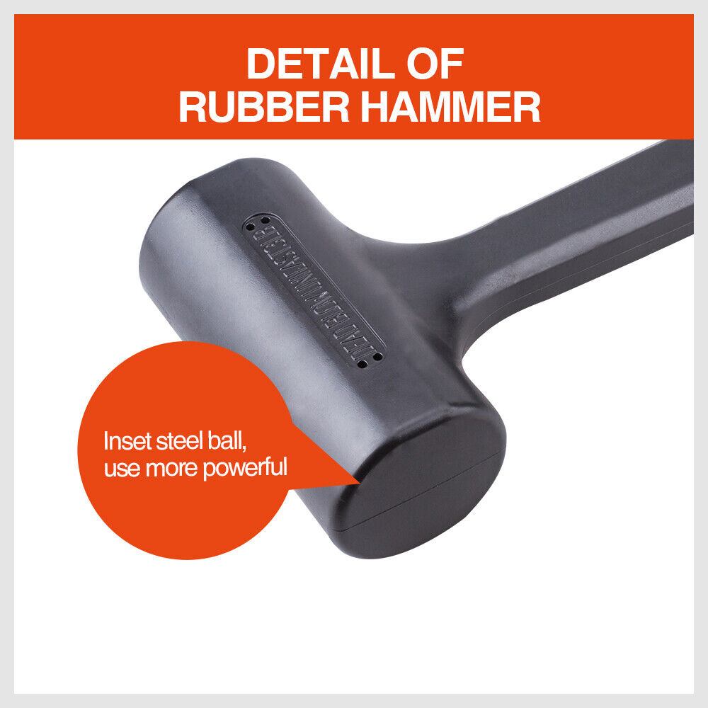 Hammers: 2LB Dead Blow Rubber Mallet Hammer Non Slip Soft Face Auto Car Repair NEW