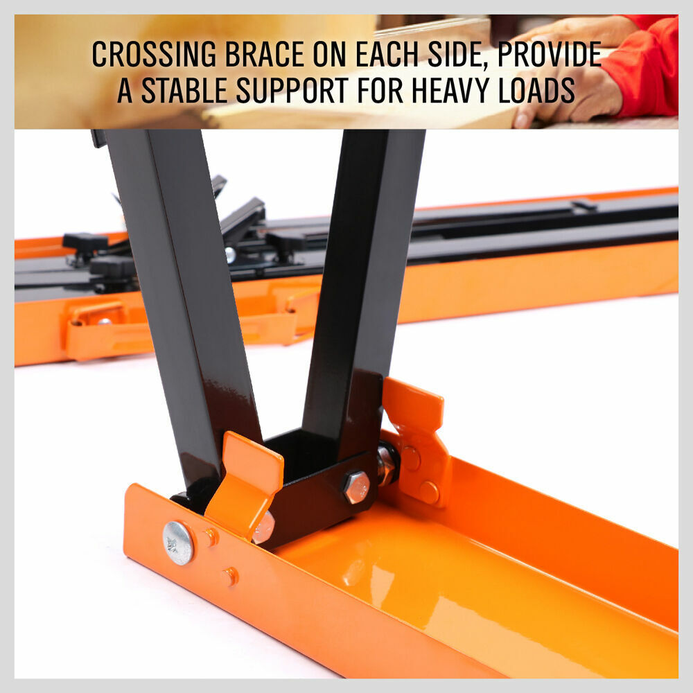 Kitchen & Bathroom DIY: 2Pc Mastercraft Sawhorse Metal Folding Non-slip Surface Saw Horse 120KG Capacity