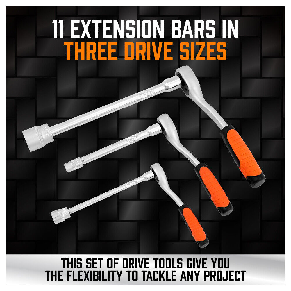 Automotive Repair & Speciality Tools: 20Pc Socket Extension & Adaptor Set Flexible Joint Reducer Combination Drive Kit