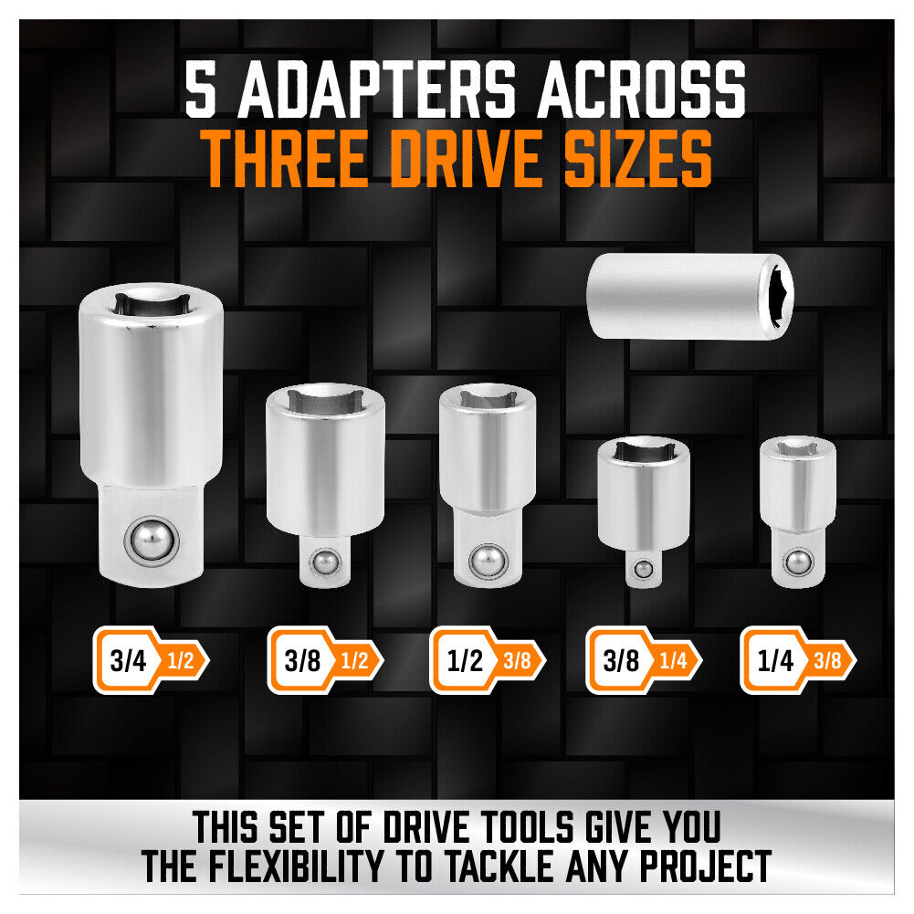 Automotive Repair & Speciality Tools: 20Pc Socket Extension & Adaptor Set Flexible Joint Reducer Combination Drive Kit