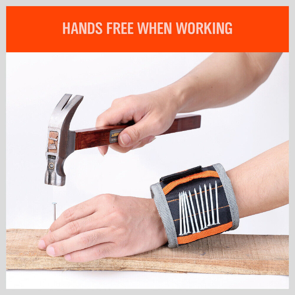 Women's Jackets & Coats: 2x Strong Magnetic Wrist Band Magnet Strap Tool Holder Belt Screws Bolt Nut Nail