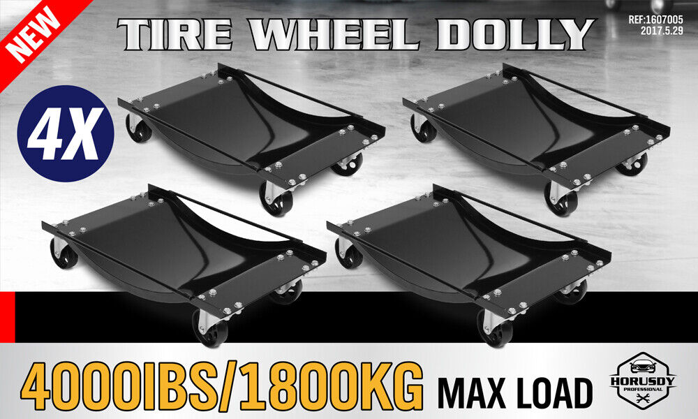 Traffic Control & Parking Tools: 4 x Heavy Duty Wheel Dolly 450 kg 1000 lb Car Vehicle Positioning Jack Platform