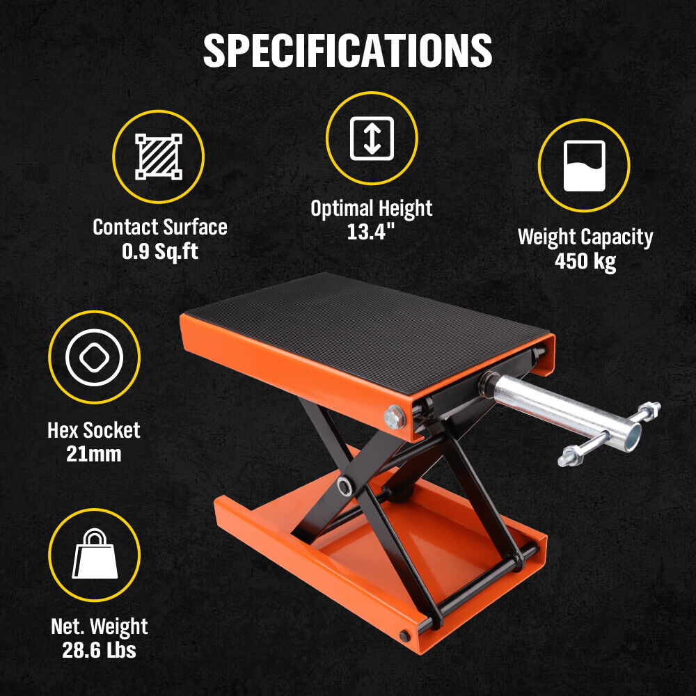 Lifts & Hoists: Motorcycle Jack 450KG Scissor Motor Bike Lift Stand Hoist Mini Motorbike Quad