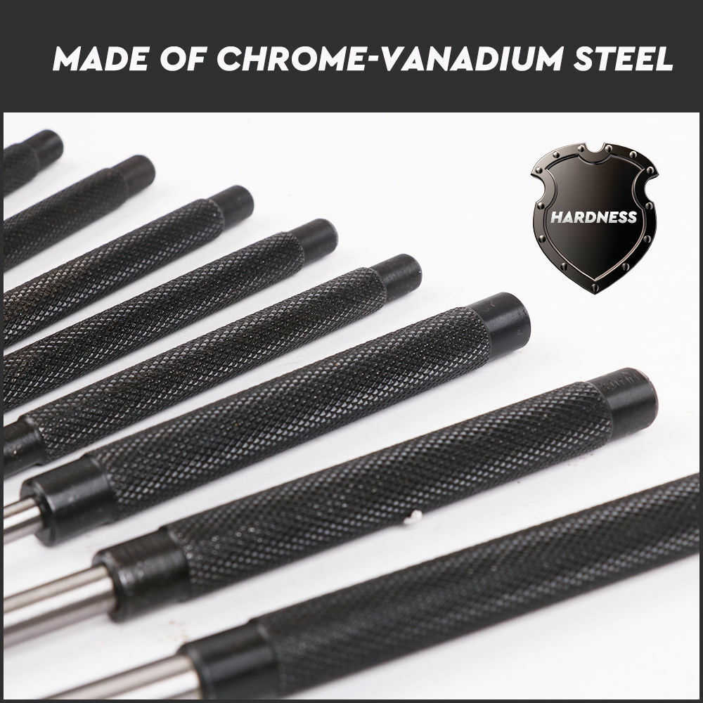 Hand Tools: 8Pc Heavy Duty Long Pin Punch Set 2.4 to 10mm Drift Roll Nail Steel Flat End New