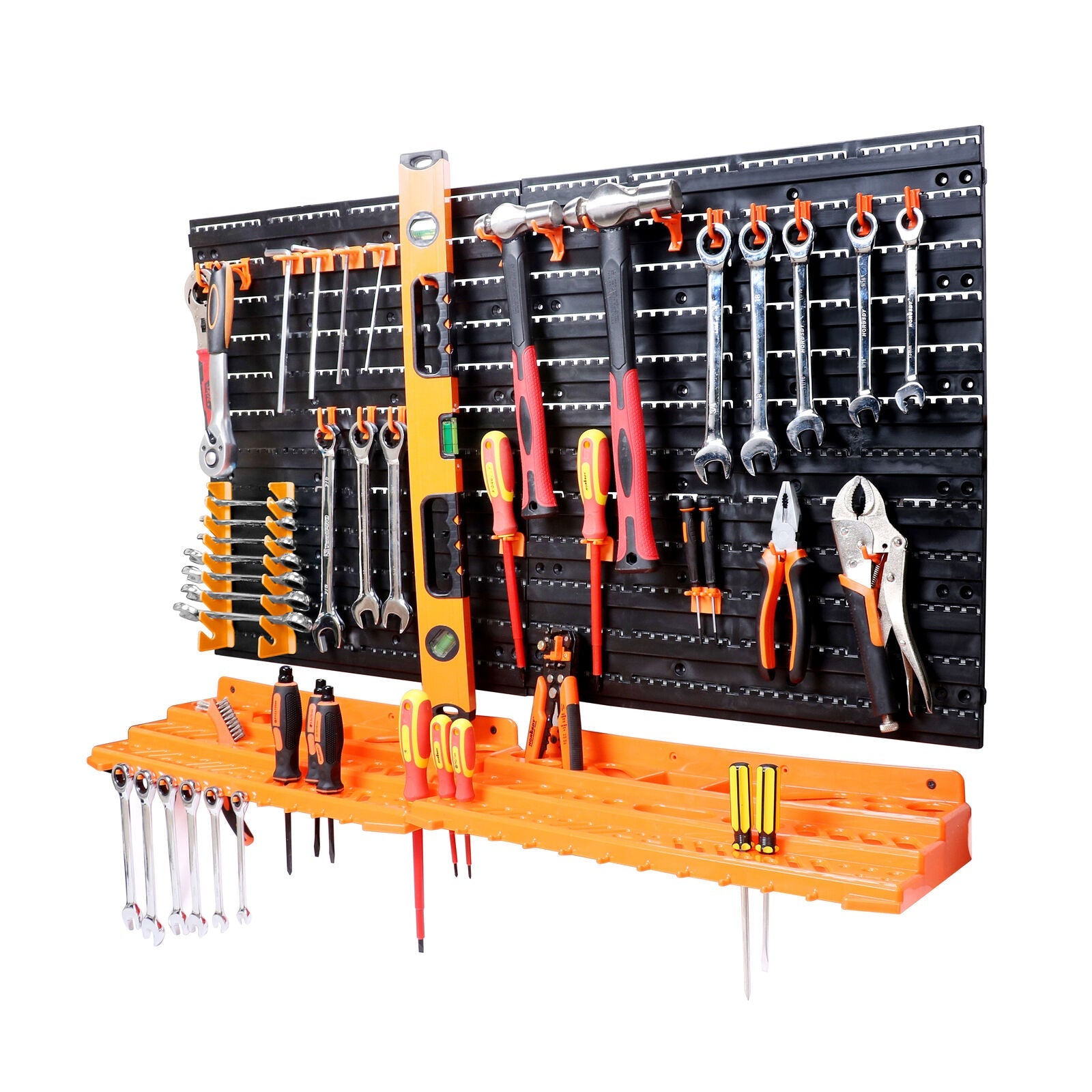 Fence & Gate Accessories: 52Pc Wall Mounted Tool Storage Rack Wrench Spanner Holder Screwdriver Pliers New