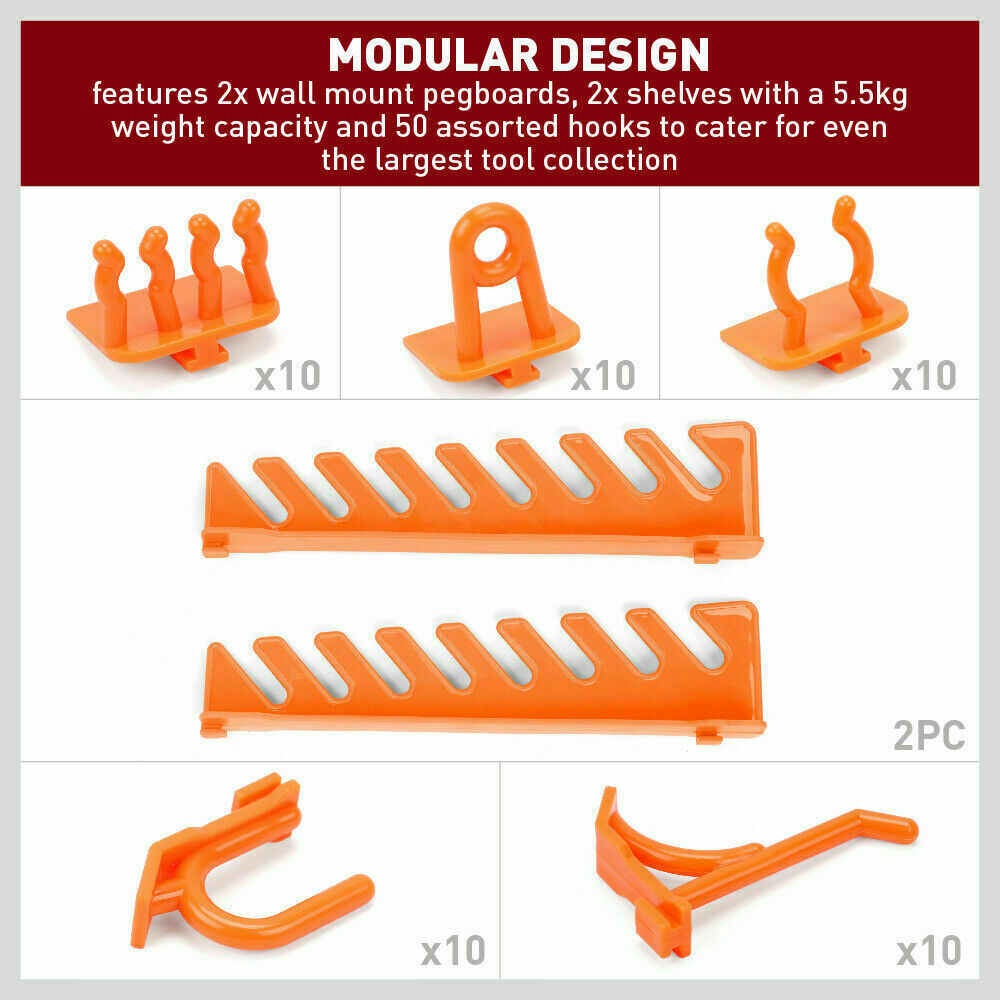 Fence & Gate Accessories: 52Pc Wall Mounted Tool Storage Rack Wrench Spanner Holder Screwdriver Pliers New