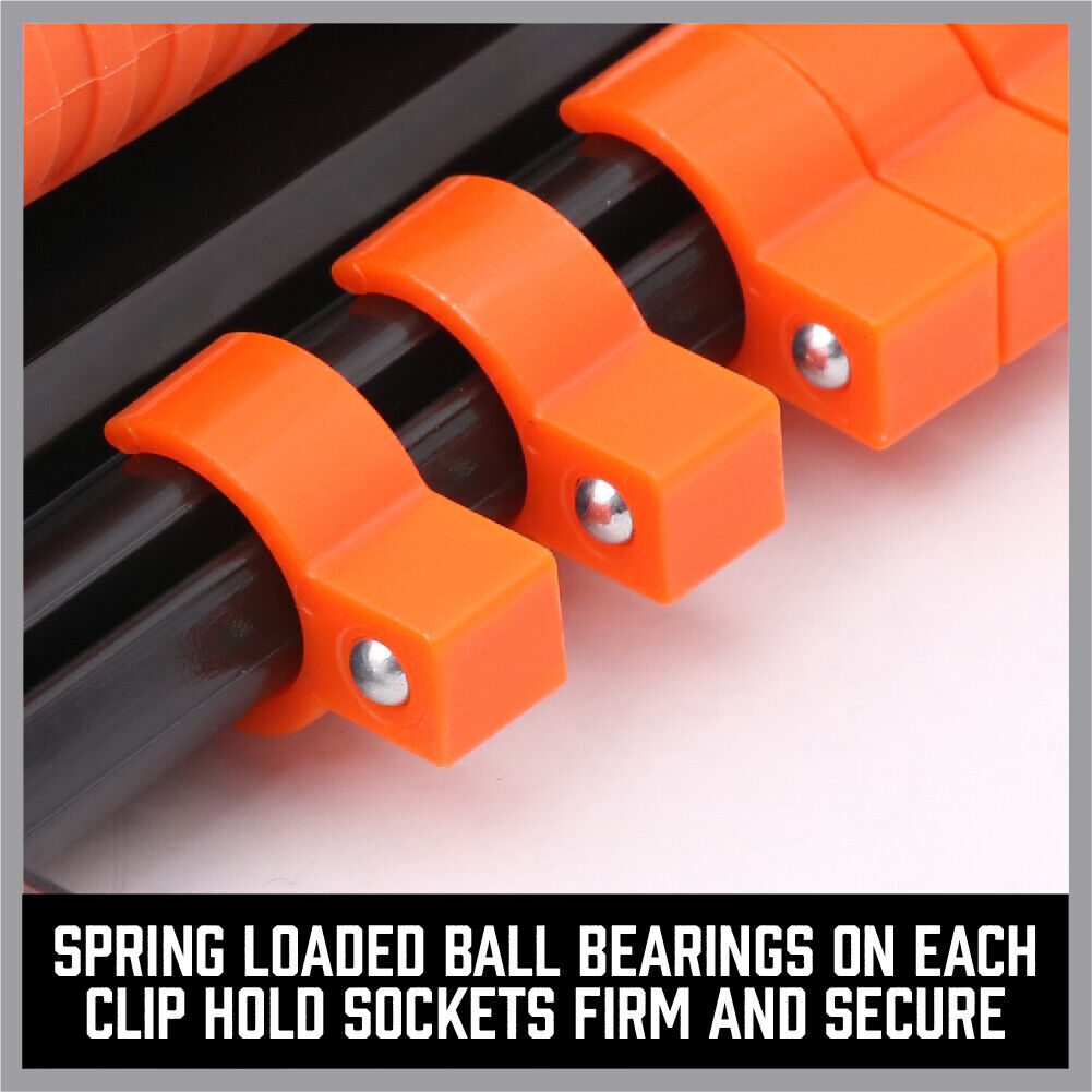 Bicycle Stands & Storage: 3Pc Socket Rails 66 Socket Holder Space Organiser Garage Rack 1/4" 3/8" 1/2"