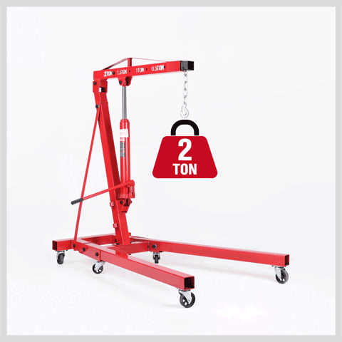 Automotive Lifts & Hoists: 2-Ton Hydraulic Engine Crane Foldable Hoist Stand for Mobile Garage Lifting- Workshop Essential