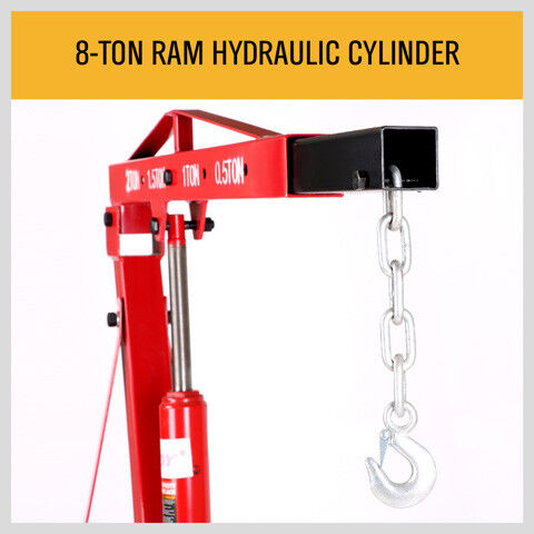 Automotive Lifts & Hoists: 2-Ton Hydraulic Engine Crane Foldable Hoist Stand for Mobile Garage Lifting- Workshop Essential
