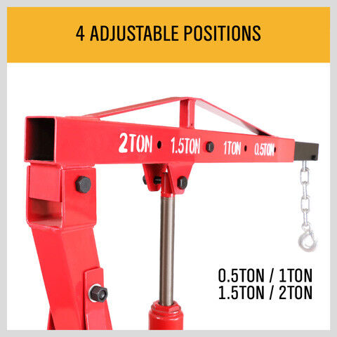 Automotive Lifts & Hoists: 2-Ton Hydraulic Engine Crane Foldable Hoist Stand for Mobile Garage Lifting- Workshop Essential