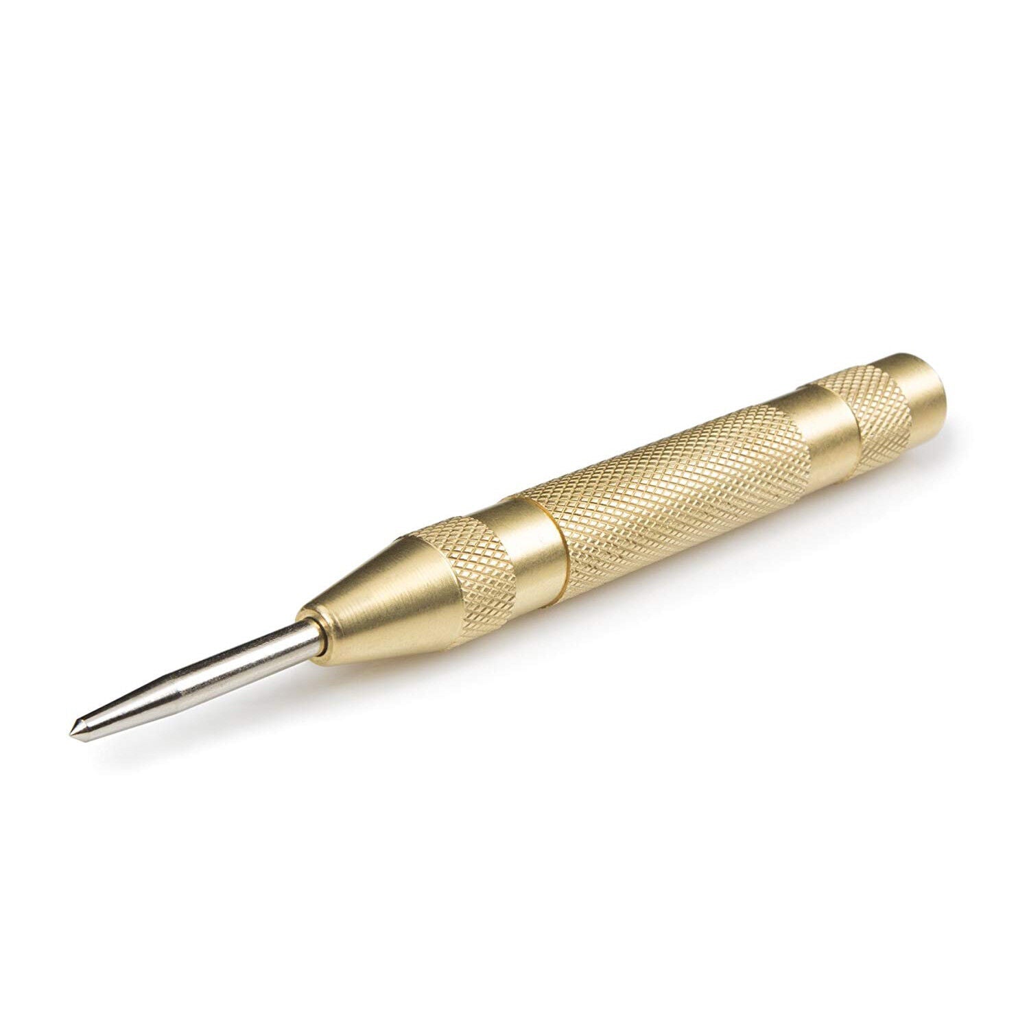 Hand Tools: 125mm/5" Automatic Centre Punch Adjustable Spring Loaded Metal Drill Tool Glod