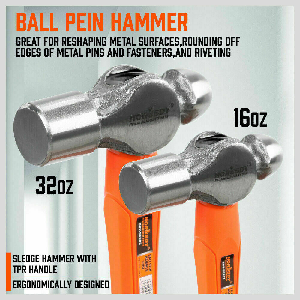 Hammers: 5Pc Hammer Set Rubber / Ball Pein / Sledge / Cross Pein Mallet TPR Grip Handle