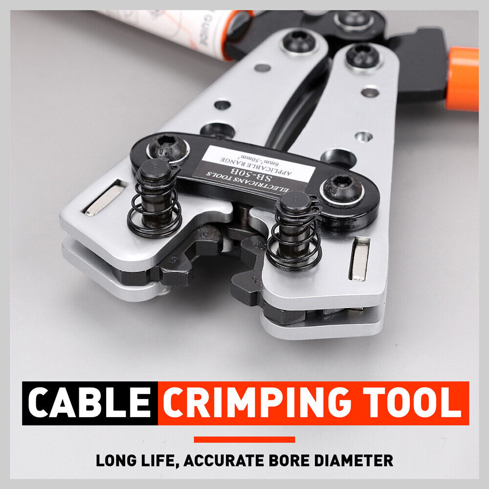 Power & Electrical Supplies: 6-50 mm2 Wire Crimper Cable Crimp Electric Tube Crimping Hand Tool Battery Lug