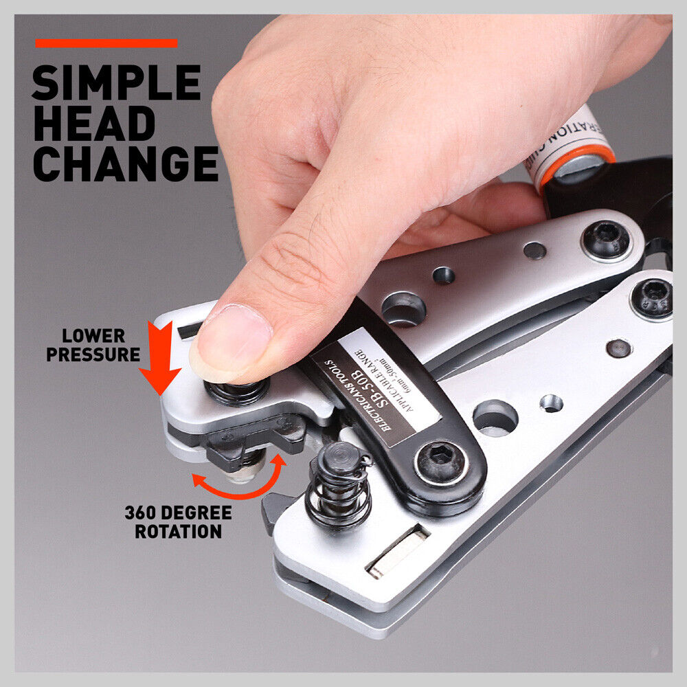 Power & Electrical Supplies: 6-50 mm2 Wire Crimper Cable Crimp Electric Tube Crimping Hand Tool Battery Lug