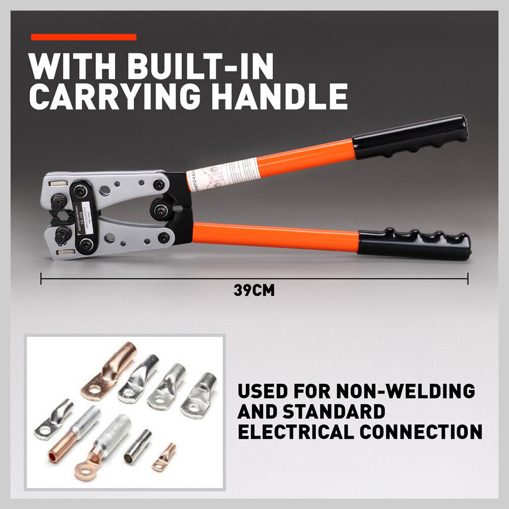 Power & Electrical Supplies: 6-50 mm2 Wire Crimper Cable Crimp Electric Tube Crimping Hand Tool Battery Lug