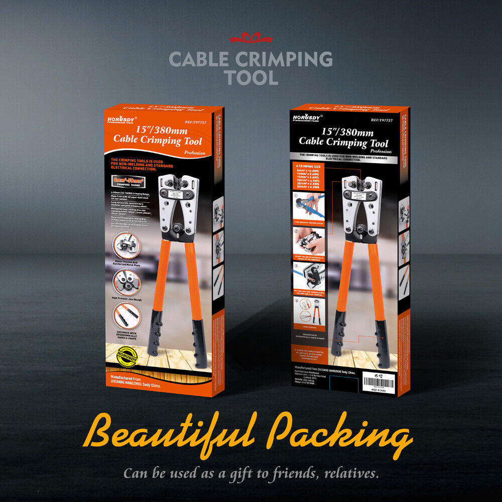 Power & Electrical Supplies: 6-50 mm2 Wire Crimper Cable Crimp Electric Tube Crimping Hand Tool Battery Lug