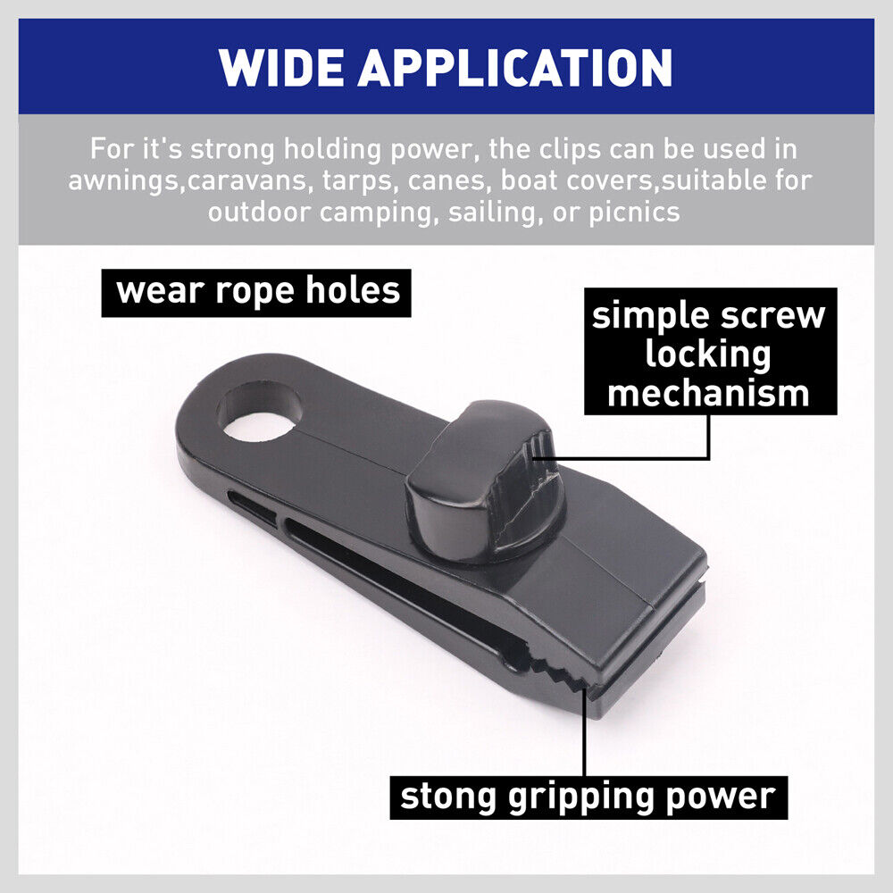 Automotive Repair & Speciality Tools: 8Pc Awning Tarp Clamp Set Clips Hangers Survival Tent Emergency Grommet