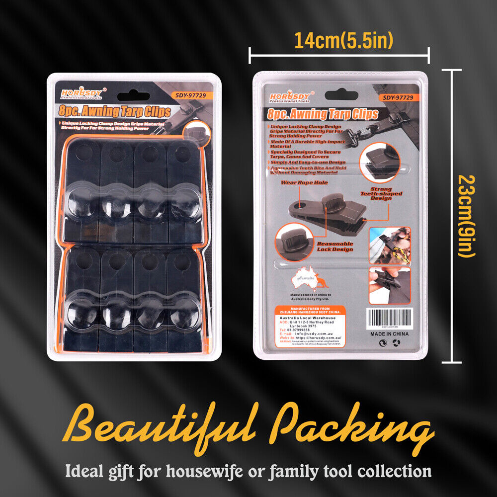 Automotive Repair & Speciality Tools: 8Pc Awning Tarp Clamp Set Clips Hangers Survival Tent Emergency Grommet