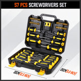 57-Piece Magnetic Screwdriver Set Slotted Phillips Bit Hex Pozidriv Torx Key Bit