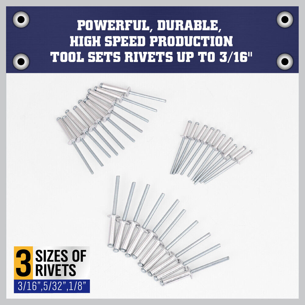 Automotive Repair & Speciality Tools: Air Hydraulic Pop Rivet Gun Pneumatic Riveter Industrial 4-Size Set With Case