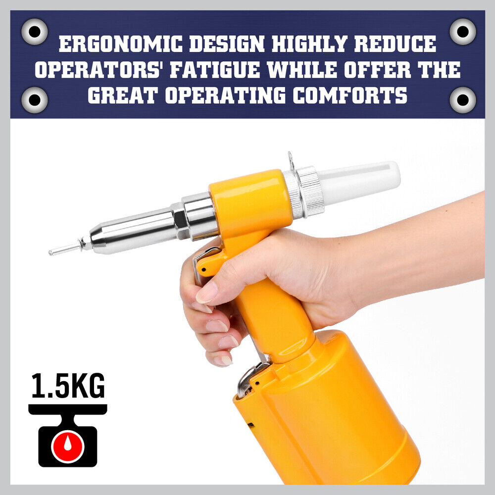 Automotive Repair & Speciality Tools: Air Hydraulic Pop Rivet Gun Pneumatic Riveter Industrial 4-Size Set With Case