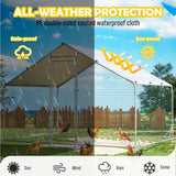Small Animal Habitats & Cages: VaKa 3x2x1.95m Metal Walk-in Chicken Coop Rabbit Hutch Cage Hen House Chook Au