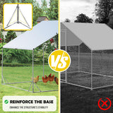 Small Animal Habitats & Cages: VaKa 3x2x1.95m Metal Walk-in Chicken Coop Rabbit Hutch Cage Hen House Chook Au