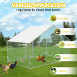 Small Animal Habitats & Cages: VaKa 3x2x1.95m Metal Walk-in Chicken Coop Rabbit Hutch Cage Hen House Chook Au