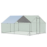 Small Animal Habitats & Cages: VaKa 3x4x1.95m Metal Walk-in Chicken Coop Rabbit Hutch Cage Hen House Chook Au