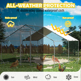 Small Animal Habitats & Cages: VaKa 3x4x1.95m Metal Walk-in Chicken Coop Rabbit Hutch Cage Hen House Chook Au