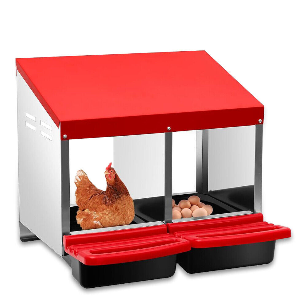 Small Animal Habitats & Cages: VaKa Chicken Hen Coop Hutch 2 Hole Inside Outside Roll Away Lay Egg Nesting Box